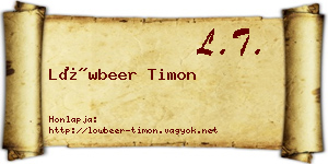 Löwbeer Timon névjegykártya